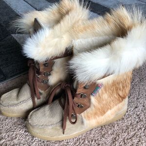 Authentic Vintage Pajar Fox Fur Snow Boots - Like New